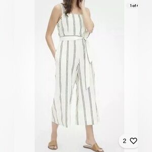 GAP striped linen jumpsuit. NWT. Lined so not see through